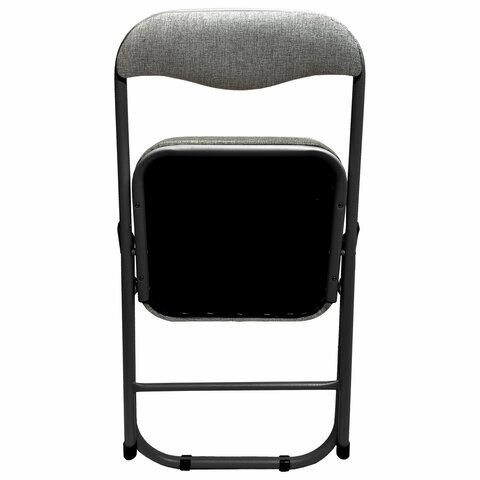 Стул складной для дома и офиса РС04К комфортчерный каркасрогожка светло-серая