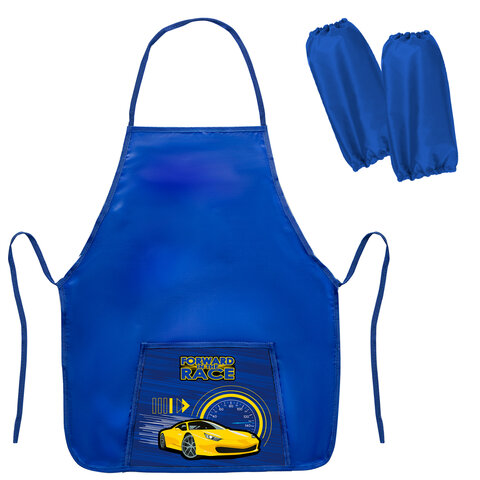 превью Фартук с нарукавниками для уроков труда ПИФАГОР1 карман44×55 см«Racing car»270926