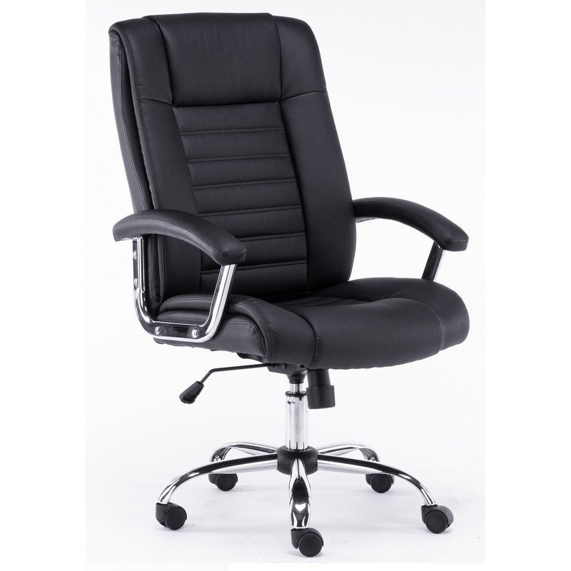 превью Кресло для руководителя Easy Chair 587 TPU черное (искусственная кожа/хромированный металл)