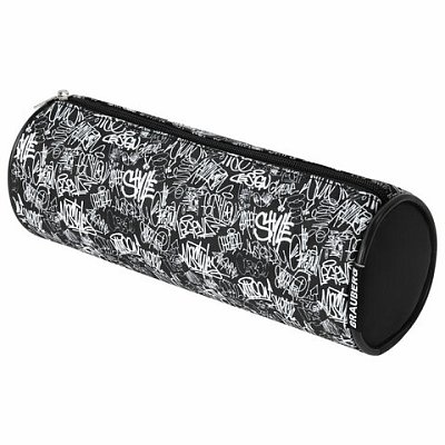 Пенал-косметичка BRAUBERG, Graffiti, черный, 20×7х7см