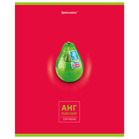 превью Тетрадь предметная «AVOCADO» 48 л., глянцевый лак, АНГЛИЙСКИЙ ЯЗЫК, клетка, BRAUBERG