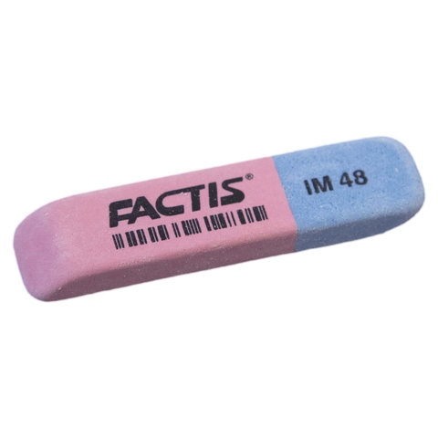 превью Резинка стирательная FACTIS IM 48 (Испания), прямоугольная, двуцветная, 62×15×8 мм, синтетический каучук
