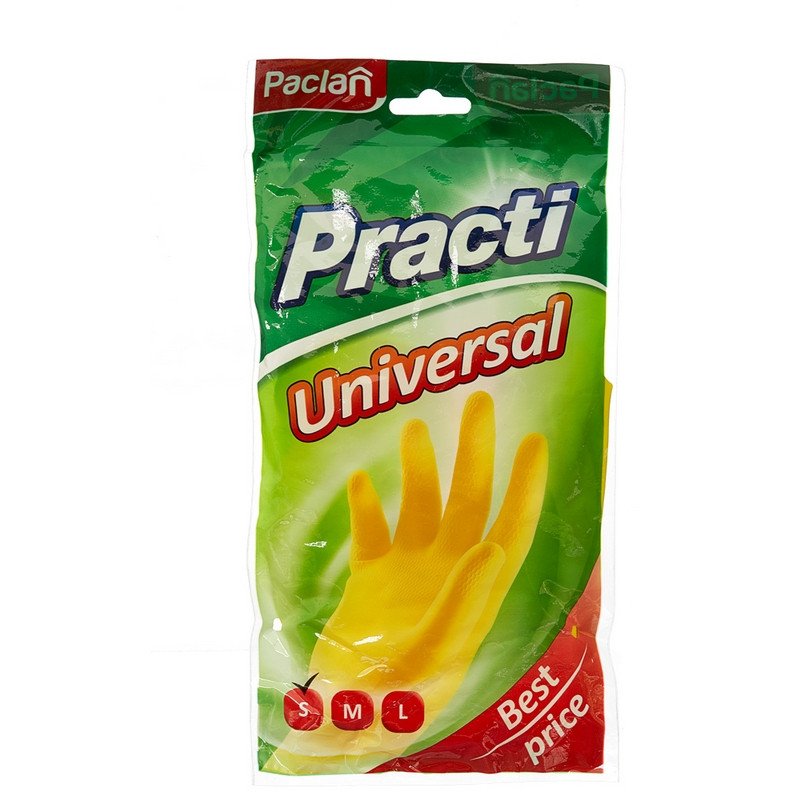 Перчатки резиновые р-р S с хлопковым напылением PACLAN