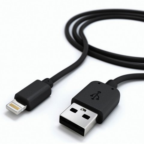 Зарядное устройство автомобильное, RED LINE AC-1A, кабель для IPhone (iPad) 1м, 2 порта USB, выходной ток 1 А, черное