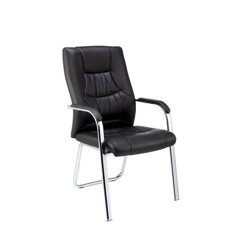 превью Конференц-кресло Easy Chair 807 VPU черное (искусственная кожа/металл хромированный)