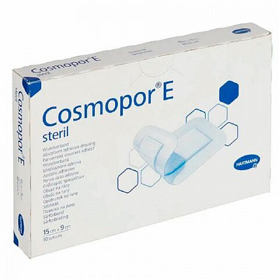 Пластырь-повязка COSMOPOR E STERIL, комплект 10 шт., нетканая основа, 15×9 см