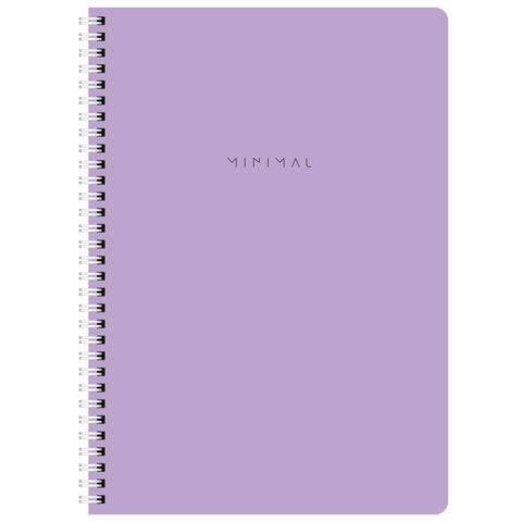 Тетради ДЭК А4 96 л. КОМПЛЕКТ 2 шт., BRAUBERG, гребень, клетка, 80 г/м2, Soft-Touch, «Minimal»