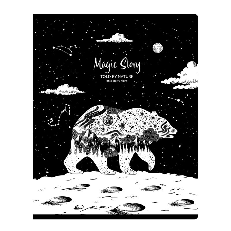 Тетрадь 48л., А5, клетка BG «Magic story», выб. лак