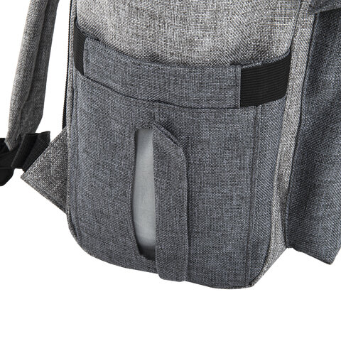Рюкзак для мамы BRAUBERG MOMMY, крепления для коляски, термокарманы, серый, 41×24x17 см
