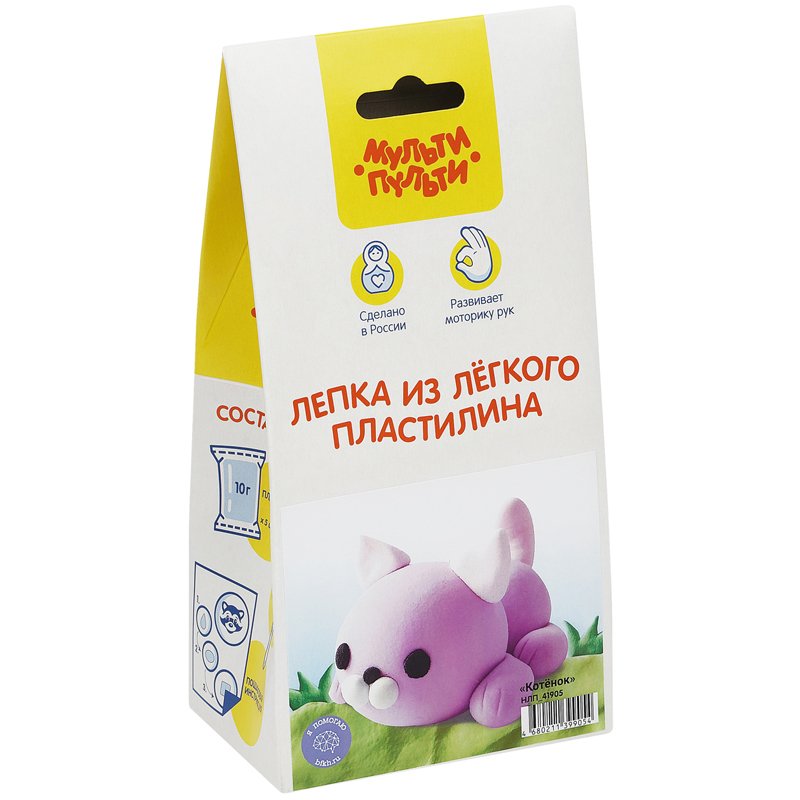 превью Набор для лепки из легкого пластилина Мульти-Пульти «Котенок»