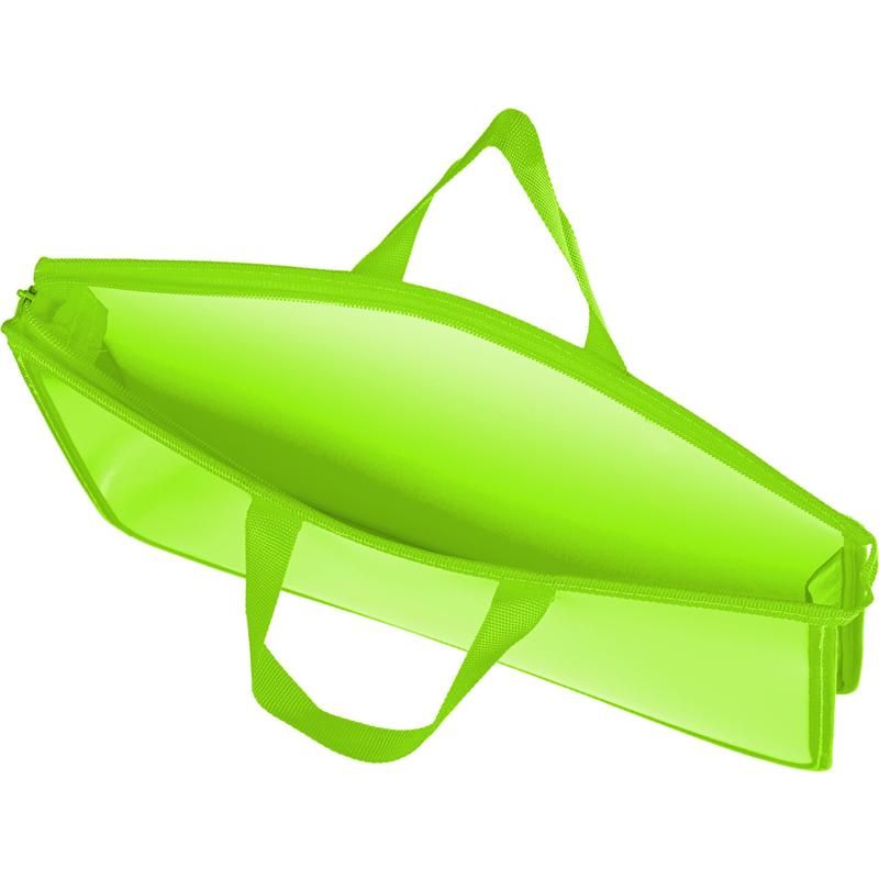 Папка-портфель пластиковая Attache Neon А4+ салатовая (340×40×245 мм, 1 отделение)