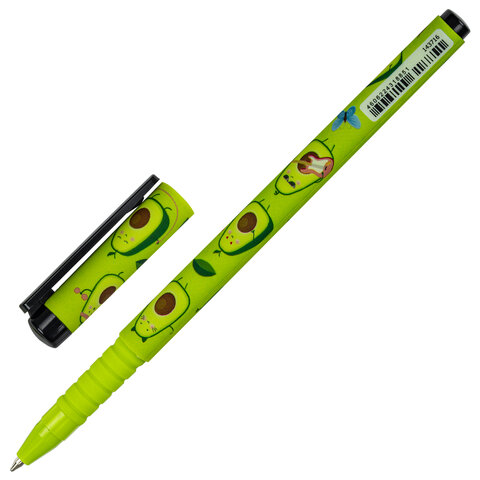 Ручка шариковая BRAUBERG SOFT TOUCH GRIP «AVOCADO», СИНЯЯ, мягкое покрытие, узел 0.7 мм