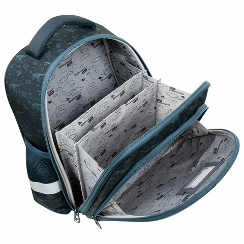 Ранец BRAUBERG KIDS STANDARD, 2 отделения, «Dino chase», 3D панель, 36×28х14 см