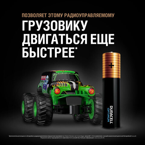 Батарейки КОМПЛЕКТ 10 шт., DURACELL Optimum, AAA (LR03, 24А), х30 мощность, алкалиновые, мизинчиковые