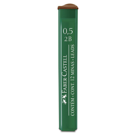 превью Грифели запасные FABER-CASTELL, КОМПЛЕКТ 12 шт., 2B, 0.5 мм