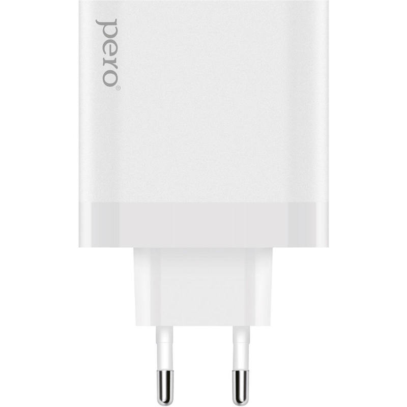 Зарядное устройство сетевое PERO TC16 GaN, USB-C PD, 65W белый