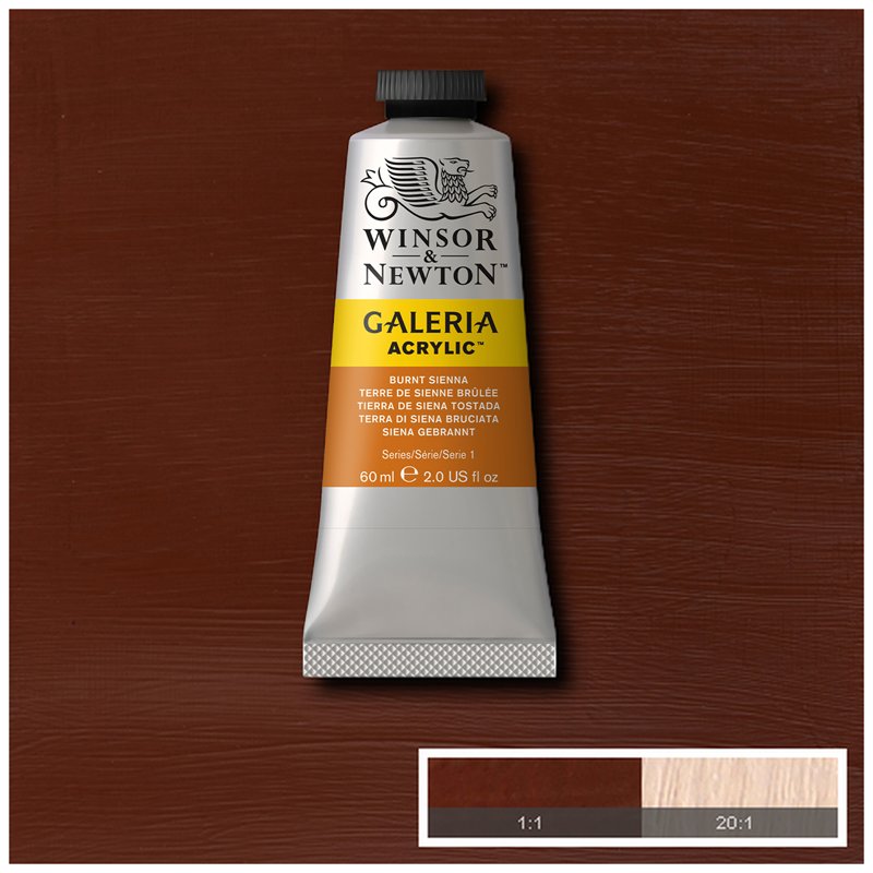 Краски акриловые Winsor&Newton «Galeria», 60 мл, туба, жженая сиена