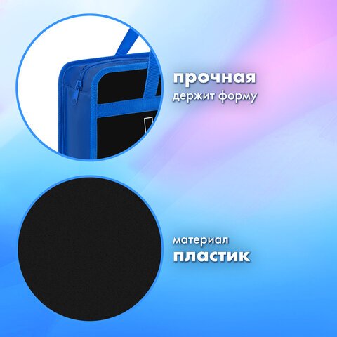 Папка на молнии с ручками BRAUBERG А4, 1 отделение, пластик, 80 мм, «Wild face»