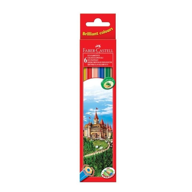 превью Карандаши цветные Faber-Castell eco Замок 6 цветов шестигранные