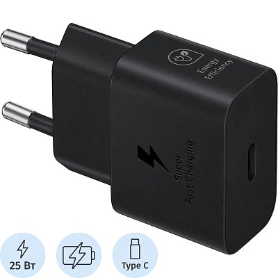Зарядное устройство сетевое Samsung EP-T2510 25W Type-C Black+cable