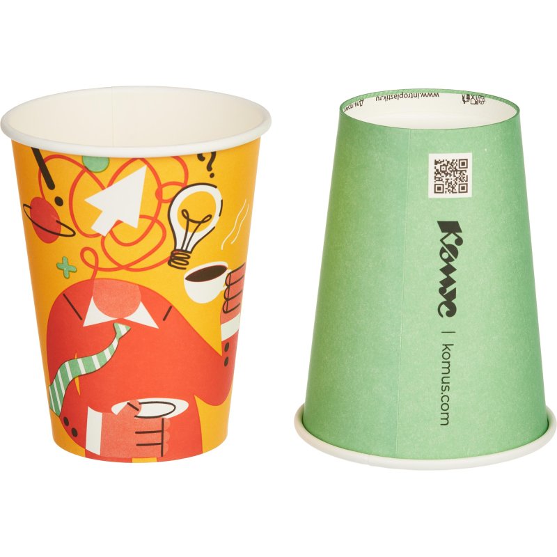 Стакан одноразовый бум 1-сл.350 мл d-90мм ИНСАЙТ (MIX) 50шт/уп