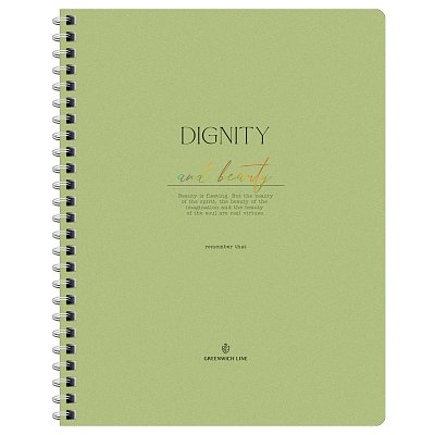 Тетрадь 80л., А5, клетка на гребне GreenwichLine «Dignity», матовая ламинация, тиснение фольгой, 80г/м2