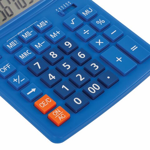 Калькулятор настольный BRAUBERG EXTRA-12-BU (206×155 мм), 12 разрядов, двойное питание, СИНИЙ
