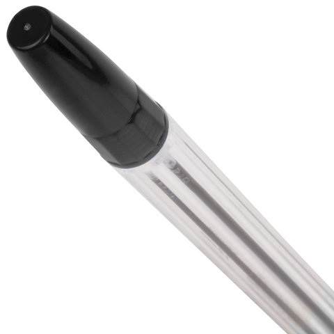 Ручка шариковая BRAUBERG SBP001b, корпус прозрачный, толщина письма 1 мм, черная