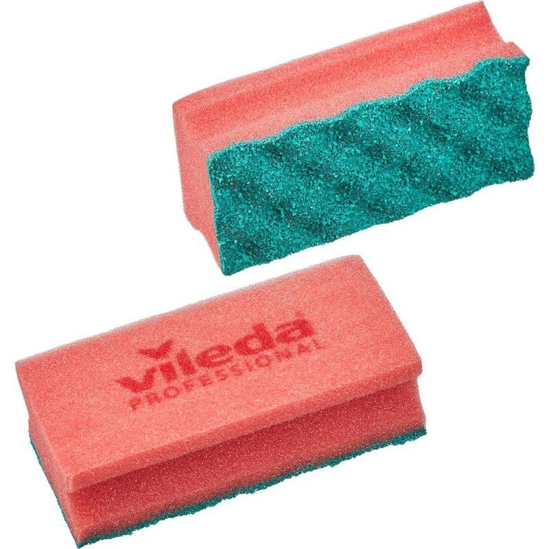 превью Губки для мытья посуды и уборки Vileda Professional ПурАктив 140×63×45 мм 10 штук в упаковке красные (арт. производителя 123116)