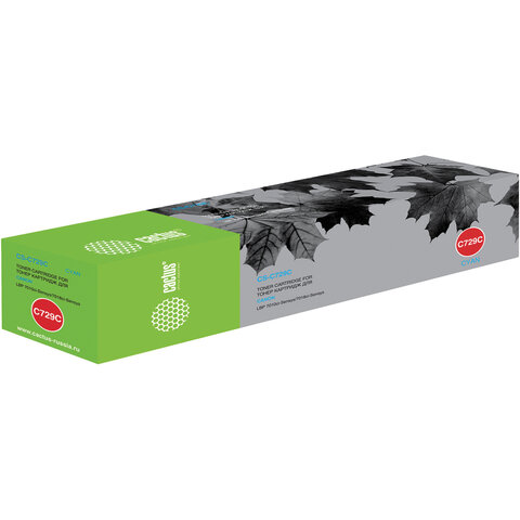 превью Картридж лазерный CACTUS (CS-C729C) для CANON LBP-7010C/7018C, голубой, ресурс 1000 страниц