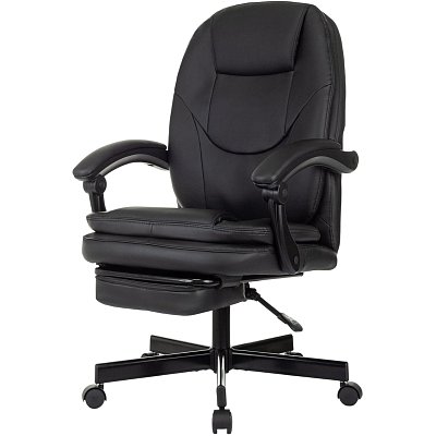 Кресло VB_EChair 668 PU P черный эко. кожа подст. для ног