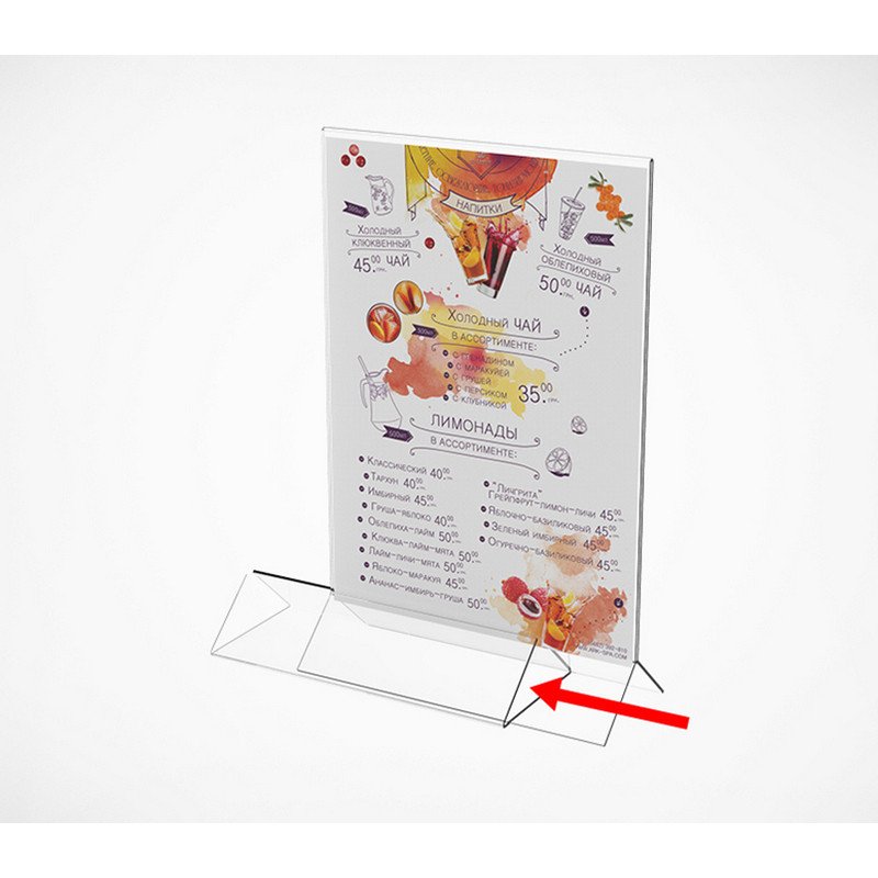 Подставка под меню ACR-Menu Holder А4 с треугольным основанием (10 штук в упаковке)