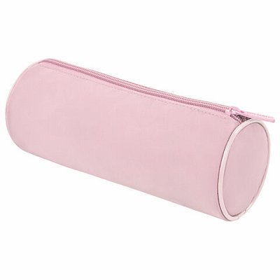 Пенал-тубус BRAUBERG, с эффектом Soft Touch, мягкий, пастельно-розовый, 22×8 см