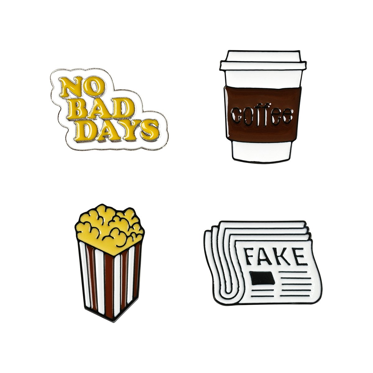 Набор металлических значков MESHU «No bad days», эмаль, 4шт