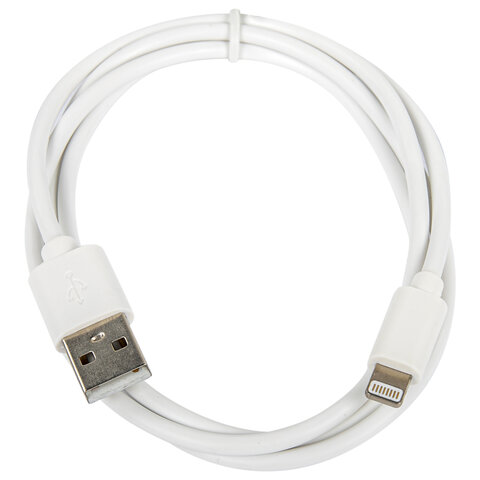 Кабель белый USB 2.0-Lightning, 1 м, SONNEN, медь, для передачи данных и зарядки iPhone/iPad