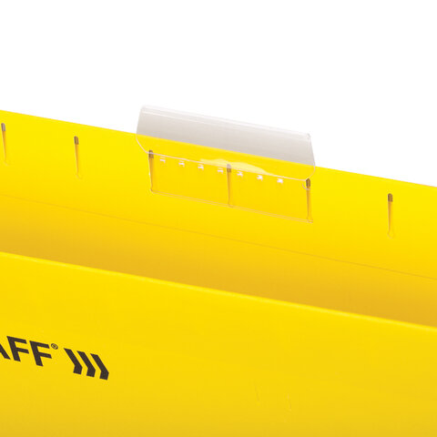 Подвесные папки A4/Foolscap (404×240 мм) до 80 л., КОМПЛЕКТ 10 шт., желтые, картон, STAFF