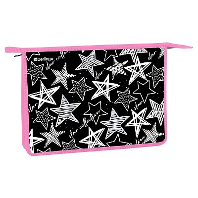 Папка для тетрадей 1 отделение, А4 Berlingo «Glossy stars», 340×245×40мм, пластик, на молнии