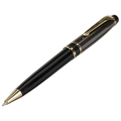 Ручка подарочная шариковая BRAUBERG Sonata, СИНЯЯ, корпус золотистый с черным, линия письма 0.5 мм