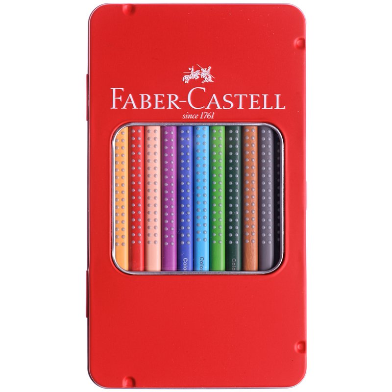 Карандаши цветные Faber-Castell «Grip», 12цв., трехгран., заточен., метал. кор. 