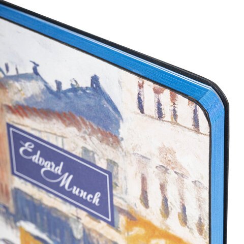 Блокнот А5 (143×210 мм), BRAUBERG VISTA «Edvard Munch», под кожу, гибкий, 80 л. 