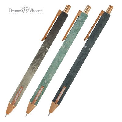 Ручка шариковая автоматическая BRUNO VISCONTI «Stone», СИНЯЯ, корпус ассорти, 0.38 мм