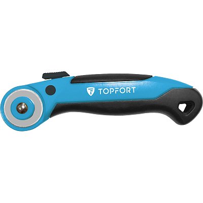 Нож раскройный TOPFORT роликовый, 28мм лезвие, ABS+TPR