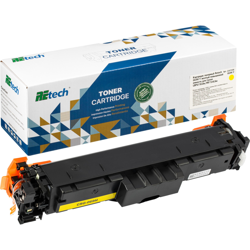 Картридж лазерный Retech 069H Y жел. пов. емк. для Canon LBP673Cdw/MF754Cdw