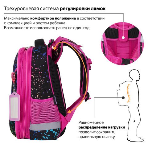 Ранец ЮНЛАНДИЯ EXTRA, с дополнительным объемом, «Bright wildlife», 38×29х18 см