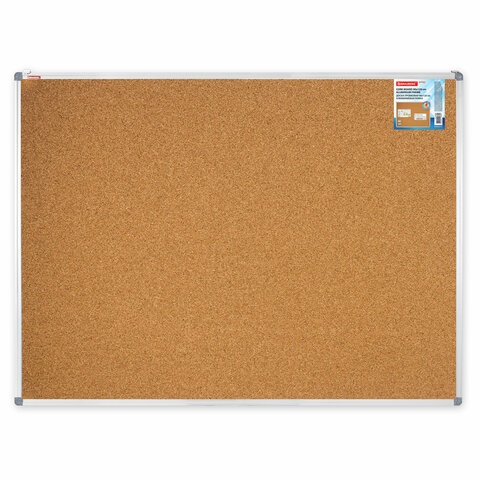 превью Доска пробковая для объявлений 90×120 см, алюминиевая рамка, BRAUBERG Extra