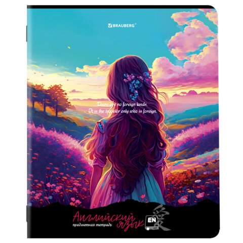 Тетради предметные, КОМПЛЕКТ 12 ПРЕДМЕТОВ, 48 л., матовая ламинация, BRAUBERG, «ANIME GIRLS»