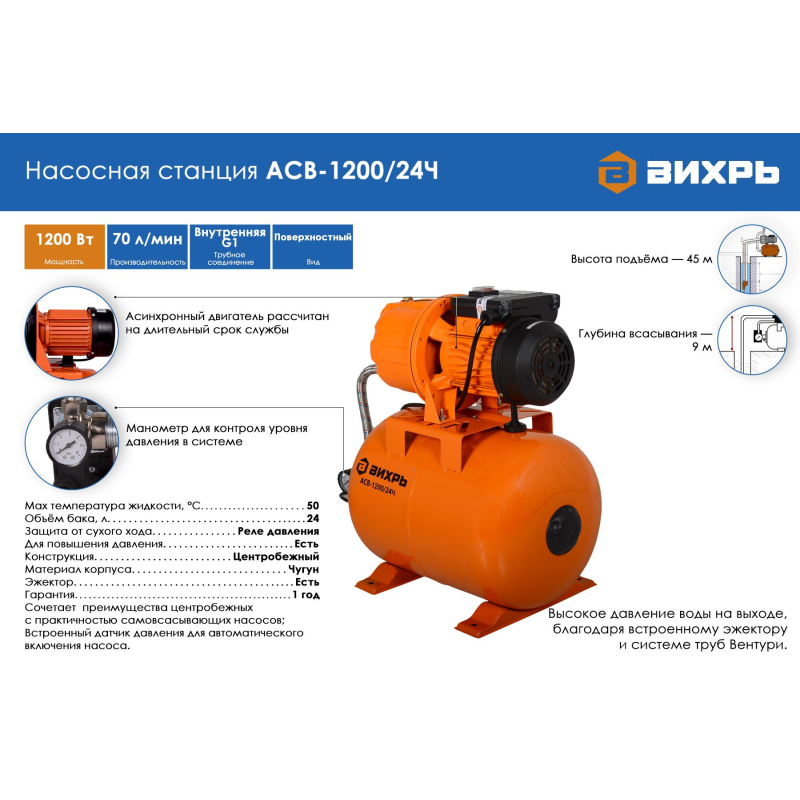Насосная станция АСВ-1200/24Ч Вихрь 68/1/9