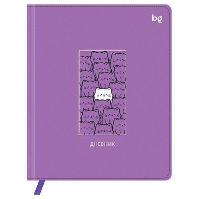Дневник 1-11 кл. 48л. (твердый) BG «Котики», иск. кожа (балакрон), печать, ляссе