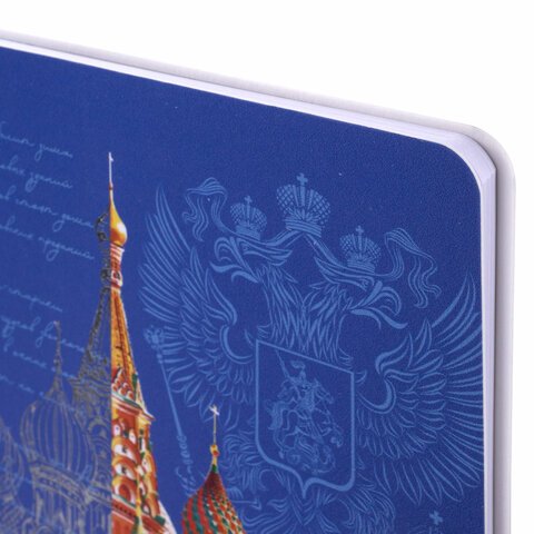 Дневник 1-11 класс 48 л., обложка кожзам (гибкая), печать, фольга, BRAUBERG, «Россия»