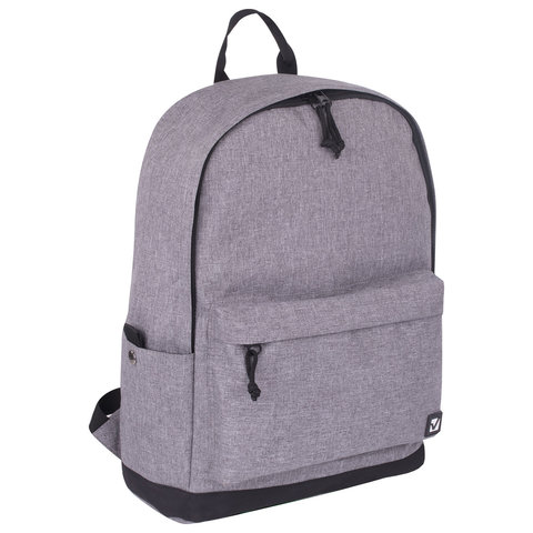 Рюкзак BRAUBERG универсальный, сити-формат, «Grey Melange», с защитой от влаги, 43×30х17 см